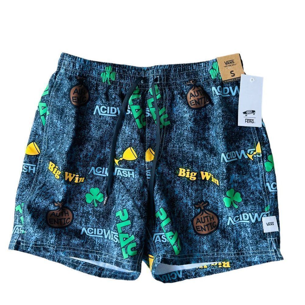 Vans x Fergus Vol B Volley Shorts Multicolor VN0A4RRHBLK RARE Men's‎ Small (S)